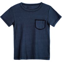 Kurzarmshirt, blau von Waschbär