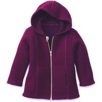 Kapuzenjacke aus Wollwalk, brombeere von Waschbär