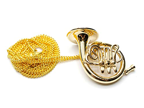 Miniblings vergoldete Horn Halskette - Handmade Modeschmuck I Kette mit Anhänger Länge: 60cm - Waldhorn Orchester Musik + Box von Miniblings