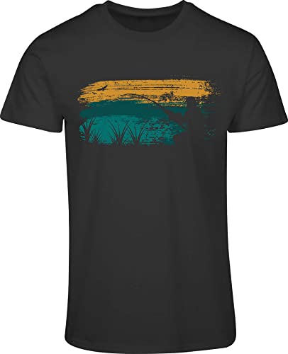 Angler T-Shirt: Angler - Geschenk für Fischer und Angler - Geschenk für Angler - Anglerbekleidung Herren - Angelkleidung Männer - Angeln - Anglerin - Fisch - Grau - Army (L) von minifan