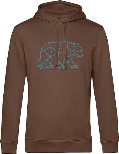 BIO Natur Pullover: Bär - Outdoor Kapuzenpullover - Geschenk für Wanderer - Bergsteiger Natur-Freunde Wald Fors-t Arbeiter Berg-e Outdoor - Kletter Pullover - Ski Pulli - Unisex Hoodie (3XL Mocha) von minifan