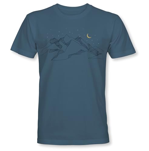 Berg T-Shirt Herren : Mond-Berge - Kletter T-Shirt Männer - Geschenk für Wanderer - Bergsteiger Outdoor Ausrüstung (XL) von minifan