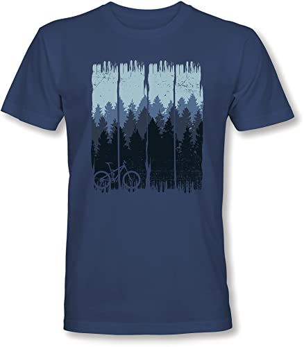 Fahrrad T-Shirt Herren : Bike Wood - Sport Tshirts Herren - Mountainbike Shirt (XXL) von minifan