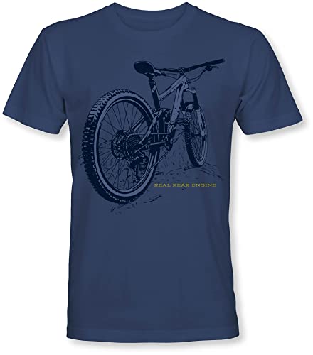 Fahrrad T-Shirt Herren : Real Rear Engine - Sport Tshirts Herren - Mountainbike Rennrad Shirt (3XL) von minifan