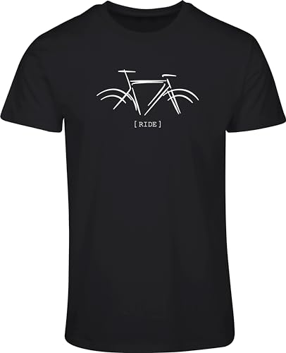 Fahrrad T-Shirt Herren : Ride - Fahrrad Sport Shirts Herren - Mountainbike Rennrad Shirt MTB Fahrrad-Trikot - Geschenk für Fahrrad-Fahrer (3XL) von minifan