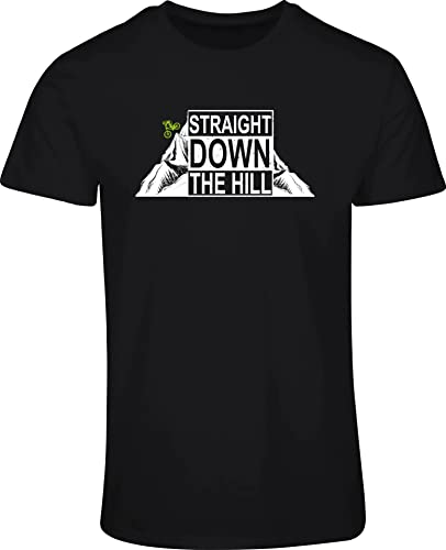 Fahrrad T-Shirt Herren : Straight Down The Hill - Radsport Tshirts Herren - Mountainbike MTB Shirt (3XL) von minifan