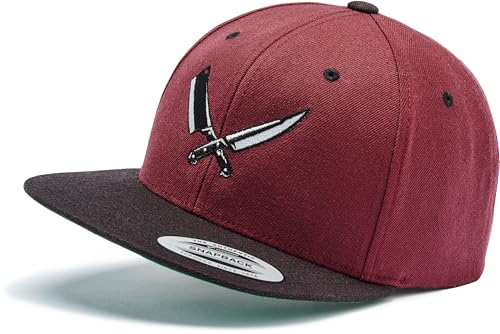 Flexfit Snapback Cap : Butcher-Messer - Outdoor Basecap Herren & Damen Baseball Cap Kappe Mütze Grillen Kochmütze (Maroon/Black) von minifan