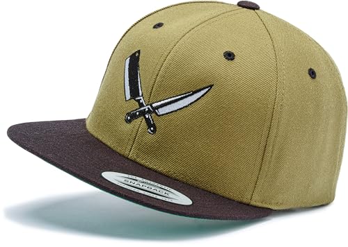 Flexfit Snapback Cap : Butcher-Messer - Outdoor Basecap Herren & Damen Baseball Cap Kappe Mütze Grillen Kochmütze (Olive/Black) von minifan