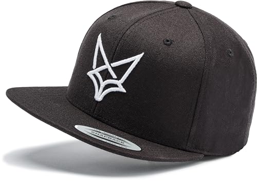 Flexfit Snapback Cap : Wüstenfuchs - 3D Stick - Kappi mit Fuchs Herren & Damen Baseball Cap Kappe Mütze Outdoor Wald-Tiere Wander (Black/Black) von minifan