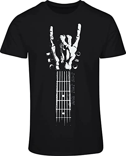 Heavy Metal T-Shirt - Rock That - Rock 'n' Roll T-Shirt Herren Männer - Gitarre Tshirt - Metalhand - Devil Horns - Mano Cornuta - Rock Musik T-Shirt (L) von minifan