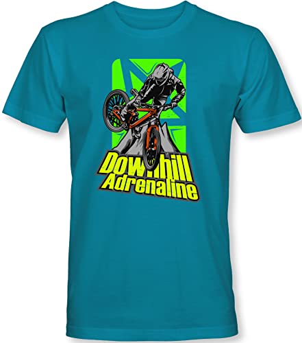 Kinder T-Shirt: Downhill Adrenaline - Fahrrad Geschenk-e Jungen & Mädchen - Radfahrer-in Mountain Bike MTB BMX Roller Rad Outdoor Junge Kind (116) von minifan