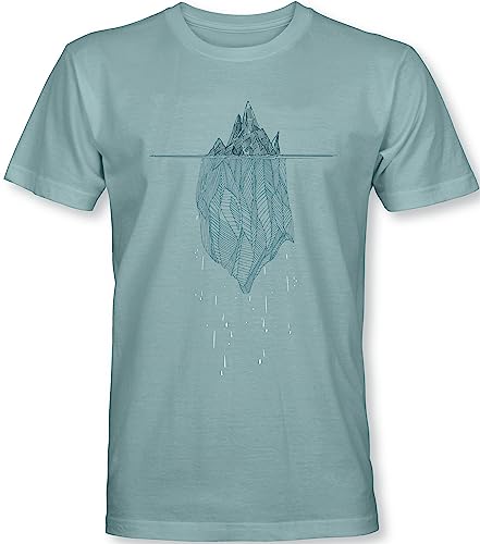 Natur T-Shirt Herren : Eisberg - Kletter T-Shirt Männer - Geschenk für Wanderer - Bergsteiger Outdoor Ausrüstung Klimawandel T-Shirt (M) von minifan