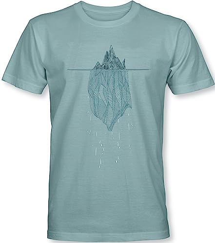 Natur T-Shirt Herren : Eisberg - Kletter T-Shirt Männer - Geschenk für Wanderer - Bergsteiger Outdoor Ausrüstung Klimawandel T-Shirt (S) von minifan