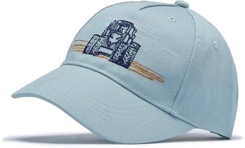 Organic Kinder Cap : Feld Traktor - Basecap Kinder Kappe Jungs Cap Kappe Mütze Trecker Traktor Bulldog Jungen Sport Mütze Kinder (Powder Blue) von minifan