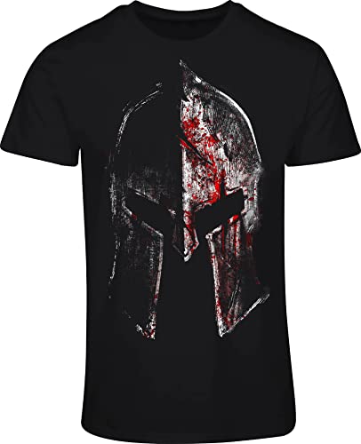 Sparta T-Shirt Herren : Sparta Helm - Fitness T-Shirt Wikinger Geschenke für Männer - Wikinger Kleidung (3XL) von minifan