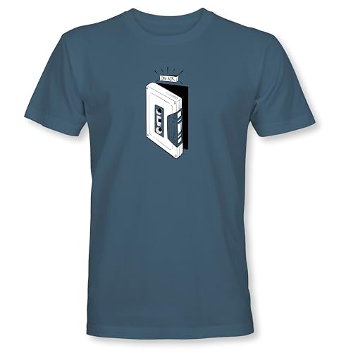 T-Shirt Kassette - On Air - DJ Musiker Männer - Kopfhörer Musik Shirt - Retro Tape Hip Hop Rock Song Disco (XL) von minifan