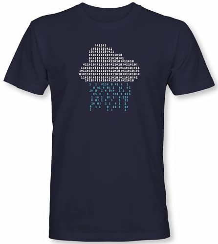 T-Shirt Programmiere Herren : Cloud - Binärcode Dualcode Informatiker Shirts Herren -Geschenk für Computer PC IT-ler Nerd Shirt Gamer Administrator Tshirt (4XL) von minifan