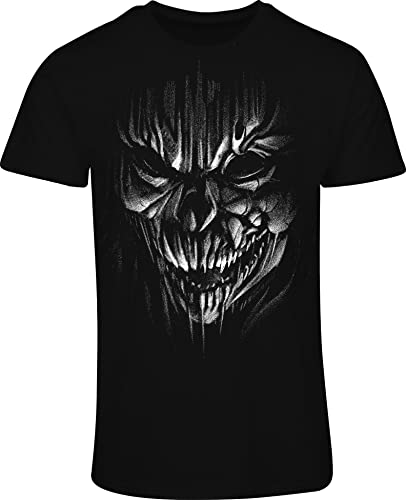 Totenkopf Shirt Herren - Dämon Skull Totenkopf - Horror T-Shirt Männer - Skull Tshirt - Halloween Totenschädel Death Metal Biker Gothic (XL) von minifan