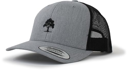 Trucker Cap Flexfit Snapback : Baum Wald - Jäger-Hut Outdoor Cap - Cappi Geschenk für Jäger Natur Baseball Cap Kappe Mütze Outdoor Kletter Wander Zubehör (Heather/Black) von minifan
