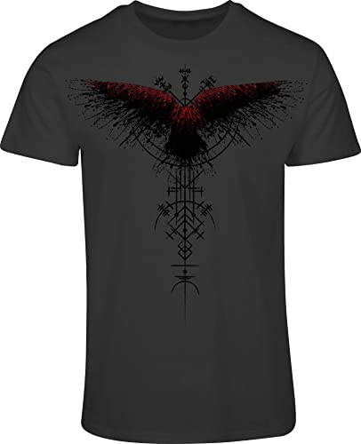 Wikinger Shirt Herren : Blutrabe - Rabe T-Shirt Wikinger Geschenke für Männer - Wikinger Kleidung (XL) von minifan