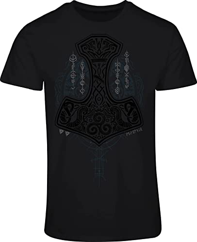 Wikinger Shirt Herren : Mjölnir - Thors Hammer - Fitness T-Shirt Wikinger Geschenke für Männer - Wikinger Kleidung (M) von minifan
