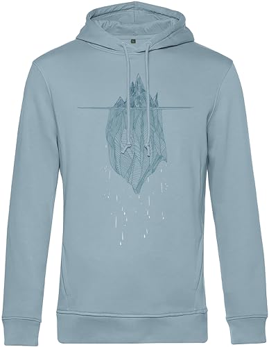 minifan Bio Natur Pullover: Eisberg - Outdoor Kapuzenpullover - Geschenk für Wanderer - Bergsteiger Outdoor Ausrüstung Klimawandel - Kletter Pullover - Ski Pulli - Unisex Hoodie (L) von minifan