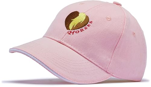 minifan Cap Pferd : Pferde-Herz - Pferde Kappe Mütze Cappy Mädchen Geschenk Pferd Reiten Reitermütze Pony Kinder Kappie (Pink White) von minifan