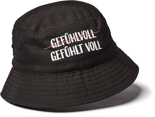 minifan Fischerhut: Gefühlt Voll - Hut Saufen Mallorca - Mütze Bucket Hat Festival Sommerhut Sonnenhut Festival-Kleidung - Alkohol Bier Feiern Party Junggesellen-Abschied Anglerhut (Black S/M) von minifan