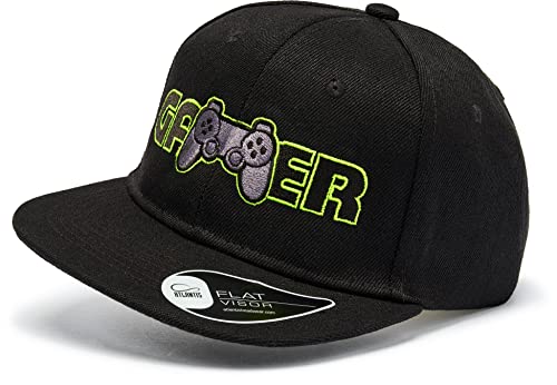 minifan Kinder Gamer Cap : Gamer - Basecap Kinder Kappe für Zocker Jungs Cap Kappe Cappy Jungen Mütze Kinder Kappi (Black) von minifan