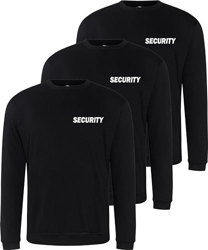 Pullover: Security - 3er Pack - Pullover für Sicherheitsdienst · Türsteher und Ordner Security Sweat-Shirt Hoodie Sweater Dienstbekleidung (5XL) von minifan
