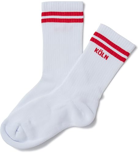 minifan Retrosocken: Köln - 2 Paar - Tennissocken weiß Sportsocken, Freizeitsocken, Atmungsaktiv, für Herren & Damen (38/40 Köl) von minifan