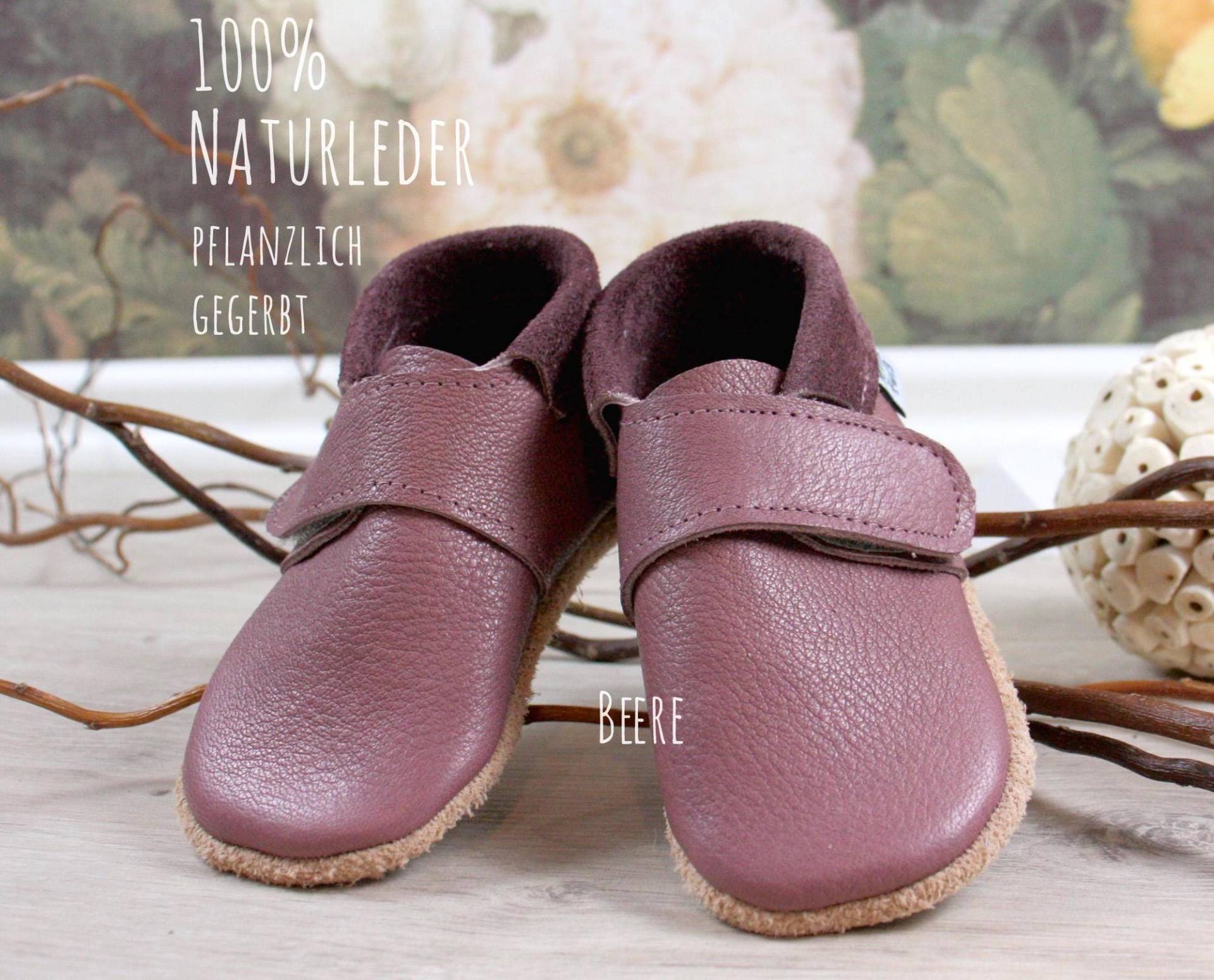 Bio Leder Krabbelschuhe Minifußbio729 Mit Klettverschluss. Babyschuhe Und Kleinkinderschuhe, Aus Pflanzlich Gegerbtem Für Minis von minifussdesign