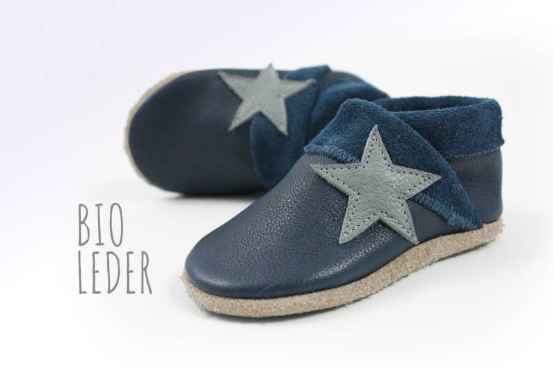 Bio Leder Krabbelschuhe Minifußbio826 in Gr.20. Einzelpaar Hausschuhe Für Kleinkinder, Babyschuhe Aus Weichem, Pflanzlich Gegerbtem von minifussdesign