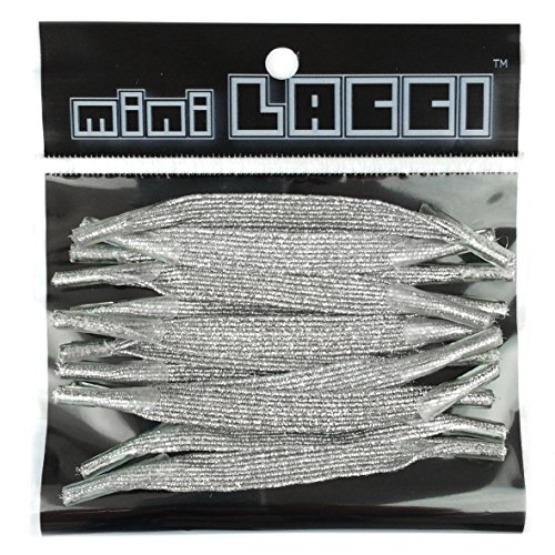 miniLACCI lacci elastici, Unisex – Kinder und Jugendliche Elastische Schnürsenkel, Argento Glitter, von minilacci