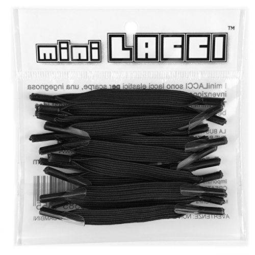 minilacci Es handelt sich um elastische Schuhschnürsenkel, die man nicht binden muss, Schwarz, Einheitsgröße von minilacci