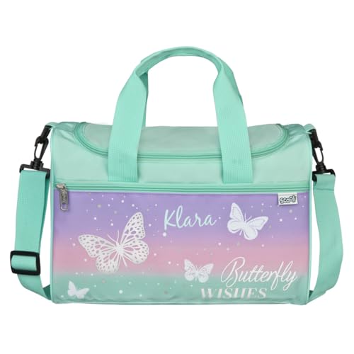 Kleine Sporttasche Schmetterling Kinder - Personalisiert mit Name - Reisetasche Kindertasche Mädchen Butterfly von minimutz