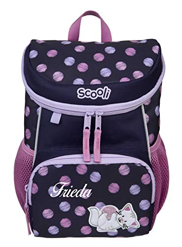 Mini-Me Kindergartenrucksack 3-6 Jahre mit Namen bedruckt | Motiv Tiere für Jungen & Mädchen | kleiner Rucksack mit Brustgurt gepolstert (Caty Cat) von minimutz