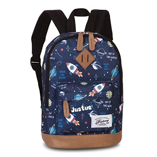 minimutz Kindergarten-Rucksack Mädchen mit Name | Kleiner personalisierter Rucksack Kinder Freizeitrucksack | Space Welt-All Weltraum Rakete und Planeten von minimutz