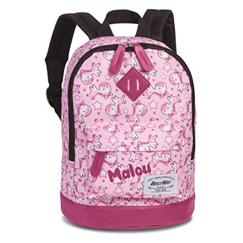 minimutz Kindergarten-Rucksack Mädchen mit Name | Kleiner personalisierter Rucksack Kinder Freizeitrucksack in pink Zebra von minimutz