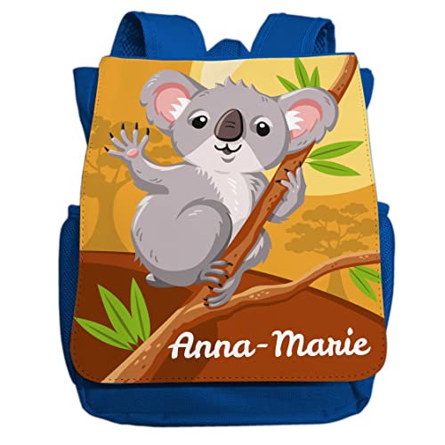 minimutz Kindergartenrucksack Jungen Mädchen mit Name | Personalisierter Rucksack Koala für Kinder | Kleiner Freizeitrucksack Kinderrucksack Kita Kindergarten 2-5 Jahre (dunkelblau) von minimutz