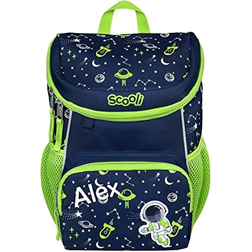 minimutz Mini-Me Kindergartenrucksack mit Name | personalisierter Kinder-Rucksack Astronaut Weltall 3-6 Jahre | Rucksack Jungen Mädchen gepolsterte Schultergurte mit Brustgurt (Anton Astronaut) von minimutz