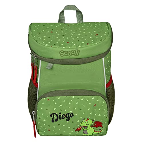 minimutz Mini-Me Kindergartenrucksack mit Name | personalisierter Kinder-Rucksack Drache Dragon 3-6 Jahre | Rucksack Jungen Mädchen gepolsterte Schultergurte mit Brustgurt (Diegon Dragon) von minimutz