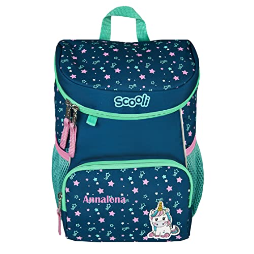 minimutz Mini-Me Kindergartenrucksack mit Name | personalisierter Mädchenrucksack Einhorn mit Sternen 3-6 Jahre | Kinderrucksack Mädchen gepolsterte Schultergurte mit Brustgurt (Mia Magic) von minimutz