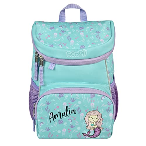 minimutz Mini-Me Kindergartenrucksack mit Name | personalisierter Mädchenrucksack Meerjungfrau 3-6 Jahre | Kinderrucksack Mädchen gepolsterte Schultergurte mit Brustgurt (Mary Mermaid) von minimutz