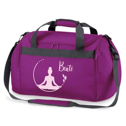 minimutz Sporttasche Schwimmen für Kinder - Personalisierbar mit Name - Schwimmtasche Meerjungfrau Duffle Bag für Mädchen und Jungen (lila) von minimutz