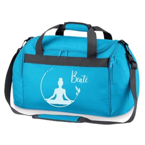 minimutz Sporttasche Schwimmen für Kinder - Personalisierbar mit Name - Schwimmtasche Meerjungfrau Duffle Bag für Mädchen und Jungen (türkis) von minimutz