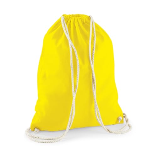 minimutz Turnbeutel Baumwolle zum Zuziehen - Schuhbeutel zum Bemalen Bedrucken - Sportbeutel Gymbag Jute Rucksack (gelb) von minimutz