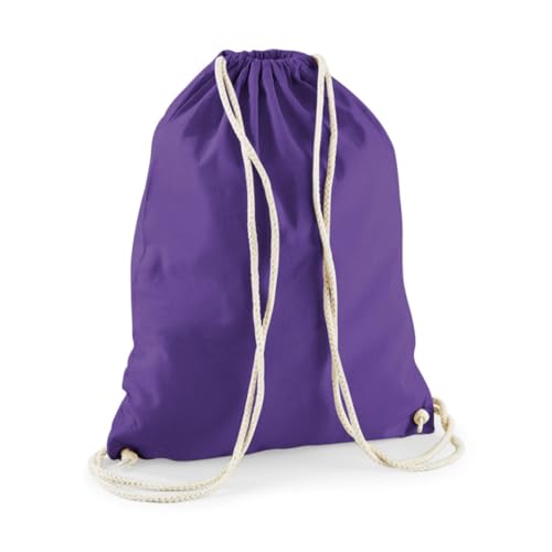 minimutz Turnbeutel Baumwolle zum Zuziehen - Schuhbeutel zum Bemalen Bedrucken - Sportbeutel Gymbag Jute Rucksack (lila) von minimutz