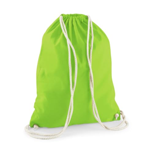 minimutz Turnbeutel Baumwolle zum Zuziehen - Schuhbeutel zum Bemalen Bedrucken - Sportbeutel Gymbag Jute Rucksack (limette) von minimutz