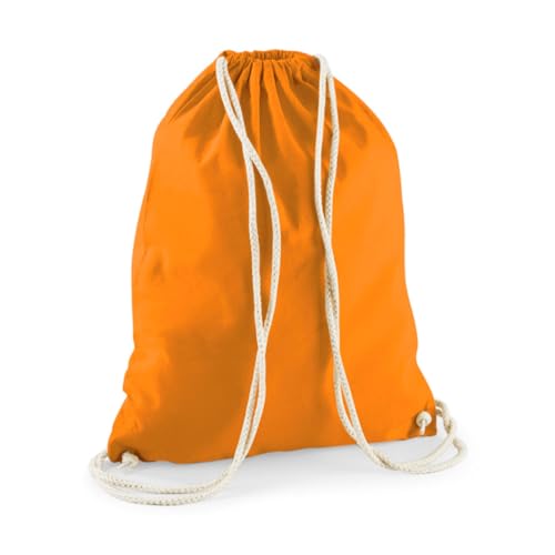 minimutz Turnbeutel Baumwolle zum Zuziehen - Schuhbeutel zum Bemalen Bedrucken - Sportbeutel Gymbag Jute Rucksack (orange) von minimutz